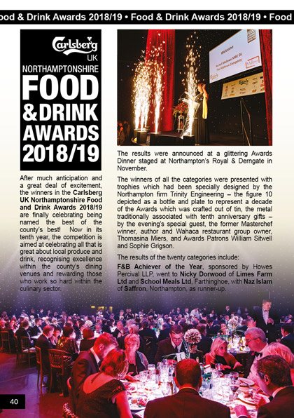 Carlsberg UK Northamptonshire Food and Drink Awards 2018/19 