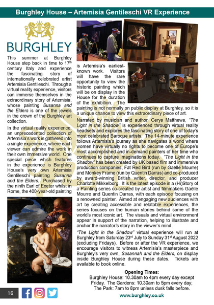 Burghley House – Artemisia Gentileschi VR Experience